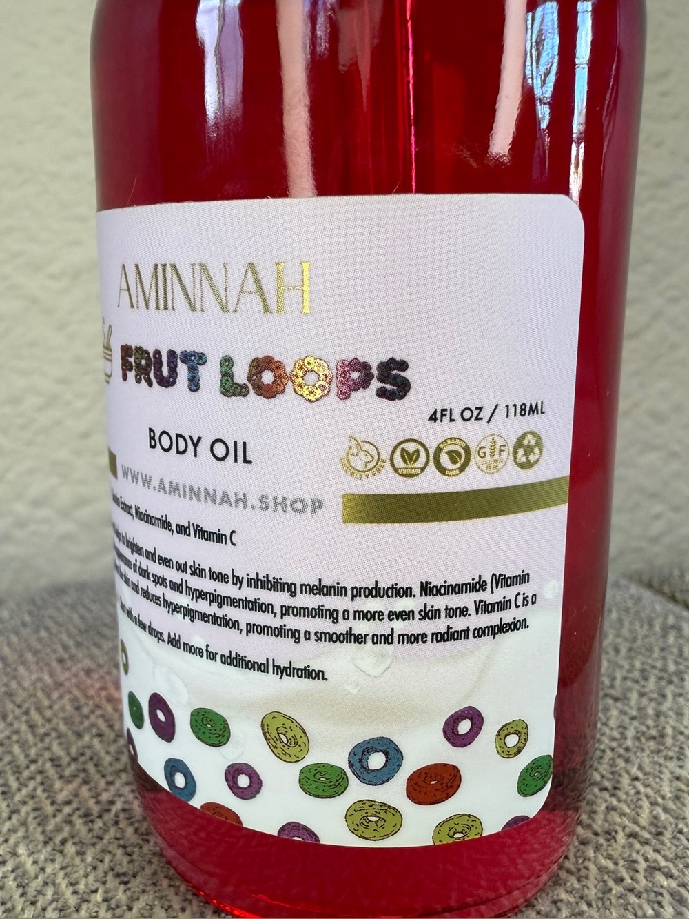 AMINNAH Fruit Loops Body Oil, 4fl oz - Picture 6 of 9